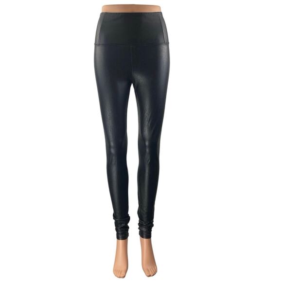 Aritzia Wilfred Black Faux vegan Leather High Waist Skinny Trousers Pants Size S - Picture 1 of 4